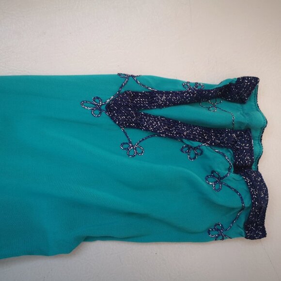Moda International Ladies Size XL Teal & Purple Beach Coverup - Picture 6 of 9